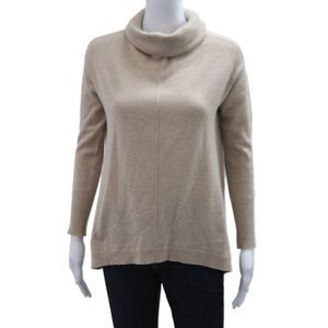 Barrow & Grove Unisex Pullover Turtleneck 100% Cashmere Beige Size XS